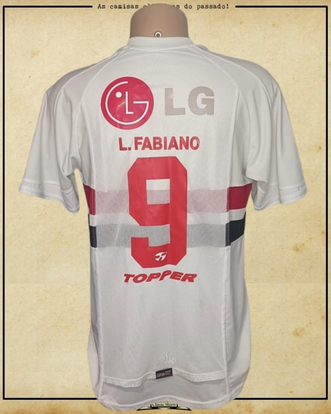 CAMISA SÃO PAULO 2003 AUTOGRAFO LUIS FABIANO