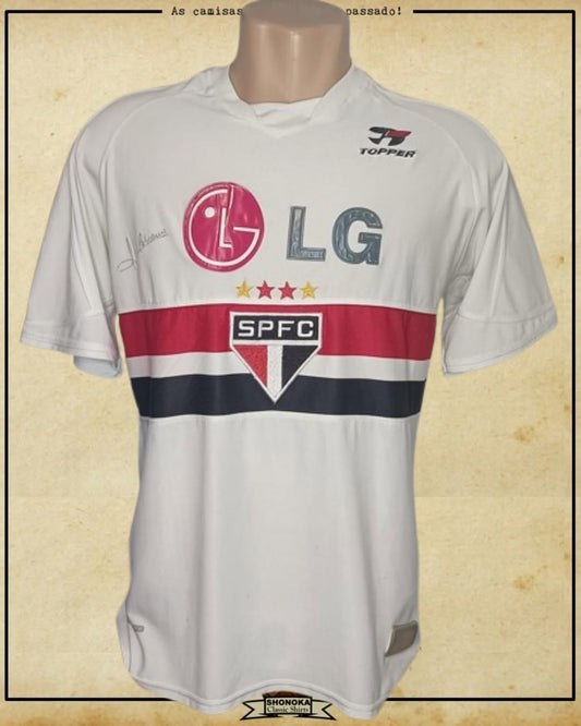 CAMISA SÃO PAULO 2003 AUTOGRAFO LUIS FABIANO
