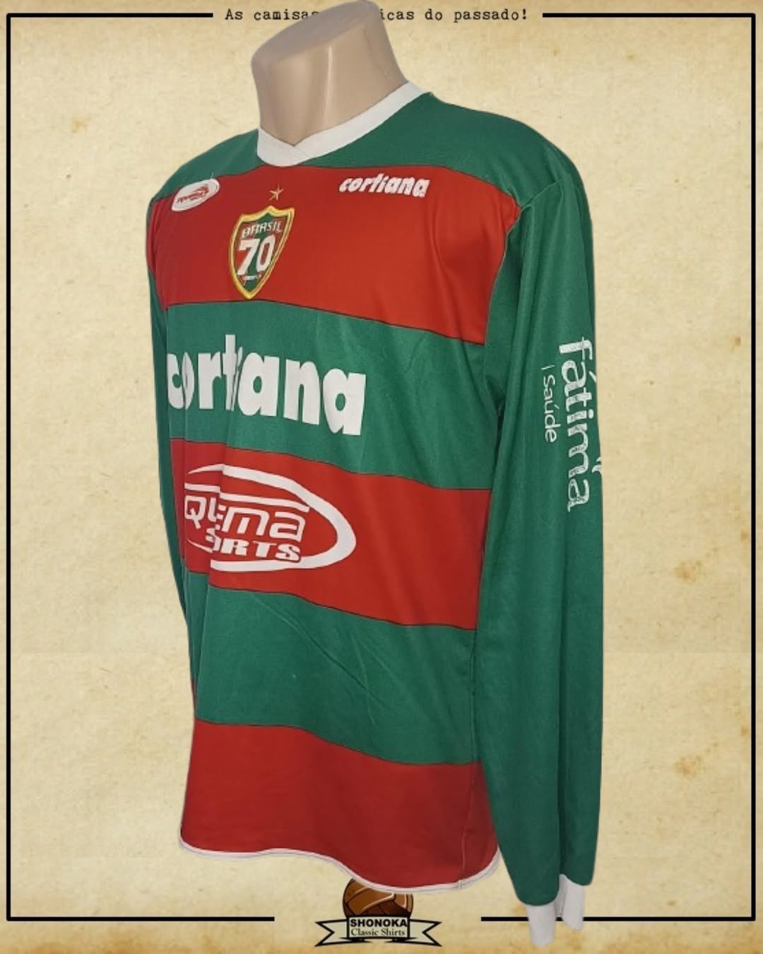CAMISA SEPTUAGENÁRIO DO BRASIL DE FARROUPILHA 2009 (USADA EM JOGO)